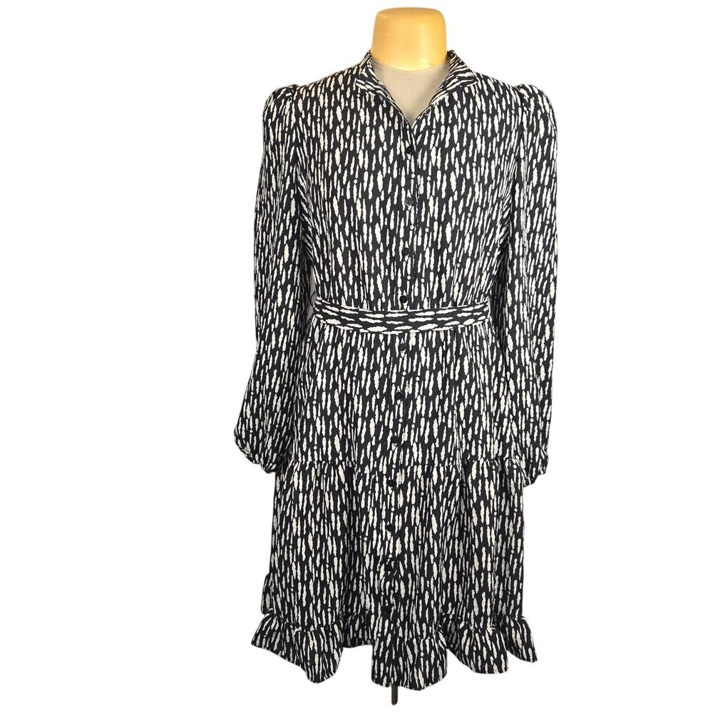Grace Karin Womens Large Midi Dress Tiered Button Front Abstract Feminine Casual